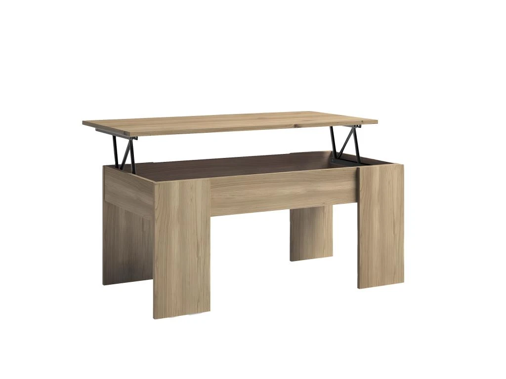 PINIA - Table Basse Relevable Effet Chêne Naturel 4 PINIA - Table Basse Relevable Effet Chêne Naturel – Image 2