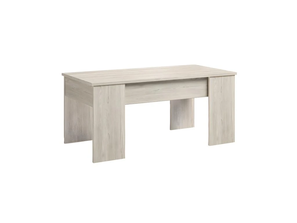 CLARIO - Table Basse Relevable Effet Bois Clair 3 CLARIO - Table Basse Relevable Effet Bois Clair