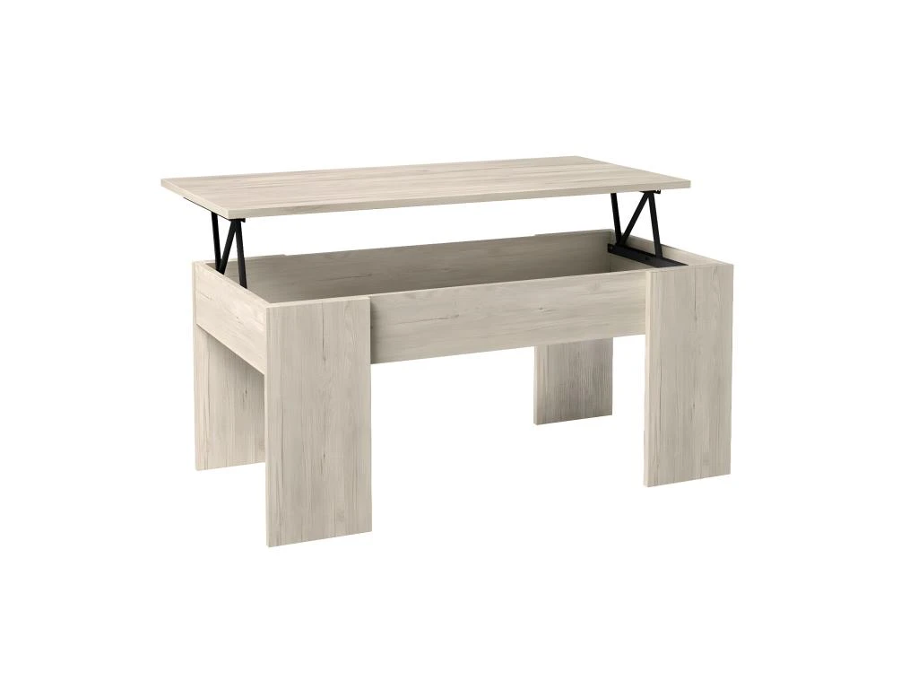 CLARIO - Table Basse Relevable Effet Bois Clair 5 CLARIO - Table Basse Relevable Effet Bois Clair â Image 3