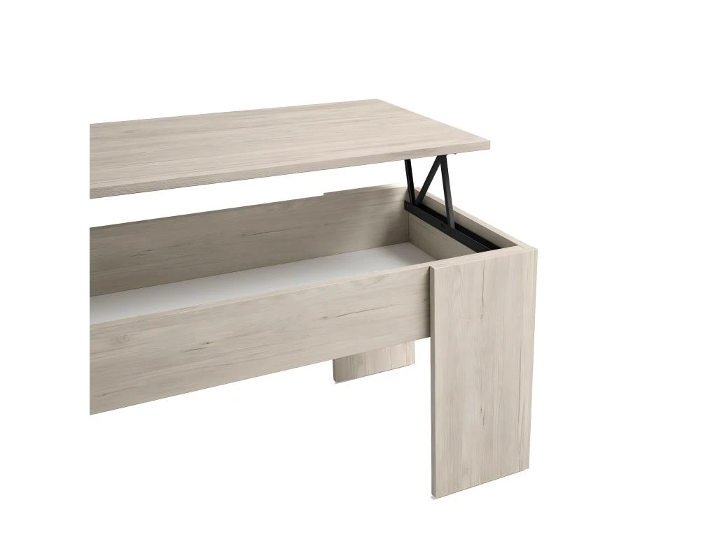 CLARIO - Table Basse Relevable Effet Bois Clair 6 CLARIO - Table Basse Relevable Effet Bois Clair â Image 4