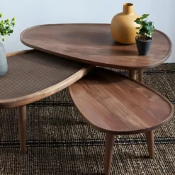 Set De 3 Tables Basses Gigognes En Acacia 9 Set De 3 Tables Basses Gigognes En Acacia -Pas Cher Mobiliora Magasin table basse 13936709