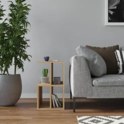 Table D'appoint De Salon Loira Moderne Chêne 59,6x35,6x63,2 Cm -Pas Cher Mobiliora Magasin table basse 13987855