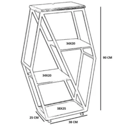 Table D'appoint De Salon Roe Moderne Noyer 38x25x90 Cm -Pas Cher Mobiliora Magasin table basse 13987889