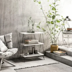 Table D'appoint De Salon Mississipi Moderne Blanc 48x75x31 Cm -Pas Cher Mobiliora Magasin table basse 13987895