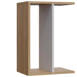 Table D'appoint De Salon Loira Moderne Chêne Blanc 44,5x29,6x63,2 Cm