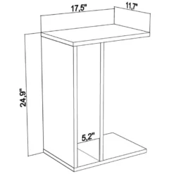 Table D'appoint De Salon Loira Moderne Chêne Blanc 44,5x29,6x63,2 Cm -Pas Cher Mobiliora Magasin table basse 13987903