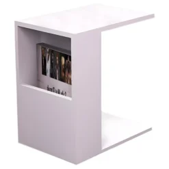 Table D'appoint De Salon Sena Moderne Blanc 40x50x30 Cm