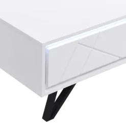 Table Basse 2 Tiroirs Avec LEDs En MDF - Blanc Laqué - SALIANO -Pas Cher Mobiliora Magasin table basse 14212617