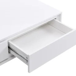 Table Basse 2 Tiroirs Avec LEDs En MDF - Blanc Laqué - SALIANO -Pas Cher Mobiliora Magasin table basse 14212619