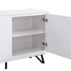 Table Basse 2 Tiroirs Avec LEDs En MDF - Blanc Laqué - SALIANO -Pas Cher Mobiliora Magasin table basse 14212621