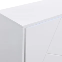 Table Basse 2 Tiroirs Avec LEDs En MDF - Blanc Laqué - SALIANO -Pas Cher Mobiliora Magasin table basse 14212623