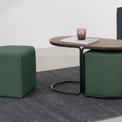 Table Basse + 2 Poufs En Tissu - Naturel Et Vert - ADAR 12 Table Basse + 2 Poufs En Tissu - Naturel Et Vert - ADAR -Pas Cher Mobiliora Magasin table basse 14273091