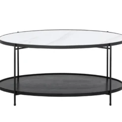 Table Basse Double Plateau En Céramique Et Bois D'hévéa - Effet Marbre Blanc Et Noir - FUDILA 11 Table Basse Double Plateau En Céramique Et Bois D'hévéa - Effet Marbre Blanc Et Noir - FUDILA -Pas Cher Mobiliora Magasin table basse 14289959