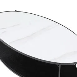 Table Basse Double Plateau En Céramique Et Bois D'hévéa - Effet Marbre Blanc Et Noir - FUDILA 13 Table Basse Double Plateau En Céramique Et Bois D'hévéa - Effet Marbre Blanc Et Noir - FUDILA -Pas Cher Mobiliora Magasin table basse 14289961