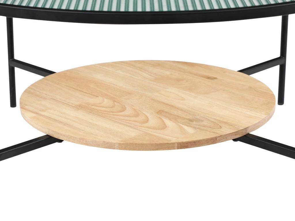 Table Basse Avec 1 étagère - Verre, Bois D'hévéa Et Métal - Naturel Et Noir - MUNITA 8 Table Basse Avec 1 étagère - Verre, Bois D'hévéa Et Métal - Naturel Et Noir - MUNITA – Image 6