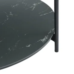 Table Basse Double Plateau En Verre Trempé, Céramique Et Métal - Effet Marbre Noir - SENRINA 10 Table Basse Double Plateau En Verre Trempé, Céramique Et Métal - Effet Marbre Noir - SENRINA -Pas Cher Mobiliora Magasin table basse 14290723