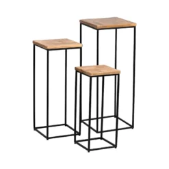 Trio De Sellettes Acier/Bois Massif - CHALERSTON