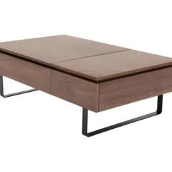 Table Basse Avec Plateau Relevable Et 1 Tiroir En MDF Et Métal - Naturel Foncé - DALAHO 20 Table Basse Avec Plateau Relevable Et 1 Tiroir En MDF Et Métal - Naturel Foncé - DALAHO -Pas Cher Mobiliora Magasin table basse 14370905