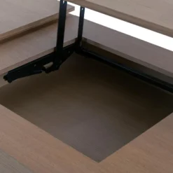 Table Basse Avec Plateau Relevable Et 1 Tiroir En MDF Et Métal - Naturel Foncé - DALAHO 23 Table Basse Avec Plateau Relevable Et 1 Tiroir En MDF Et Métal - Naturel Foncé - DALAHO -Pas Cher Mobiliora Magasin table basse 14370913