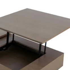 Table Basse Avec Plateau Relevable Et 1 Tiroir En MDF Et Métal - Naturel Foncé - DALAHO 24 Table Basse Avec Plateau Relevable Et 1 Tiroir En MDF Et Métal - Naturel Foncé - DALAHO -Pas Cher Mobiliora Magasin table basse 14370915