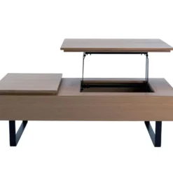 Table Basse Avec Plateau Relevable Et 1 Tiroir En MDF Et Métal - Naturel Foncé - DALAHO 21 Table Basse Avec Plateau Relevable Et 1 Tiroir En MDF Et Métal - Naturel Foncé - DALAHO -Pas Cher Mobiliora Magasin table basse 14370917