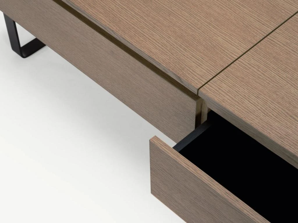 Table Basse Avec Plateau Relevable Et 1 Tiroir En MDF Et Métal - Naturel Foncé - DALAHO 13 Table Basse Avec Plateau Relevable Et 1 Tiroir En MDF Et Métal - Naturel Foncé - DALAHO – Image 11