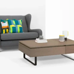 Table Basse Avec Plateau Relevable Et 1 Tiroir En MDF Et Métal - Naturel Foncé - DALAHO 29 Table Basse Avec Plateau Relevable Et 1 Tiroir En MDF Et Métal - Naturel Foncé - DALAHO -Pas Cher Mobiliora Magasin table basse 14370933