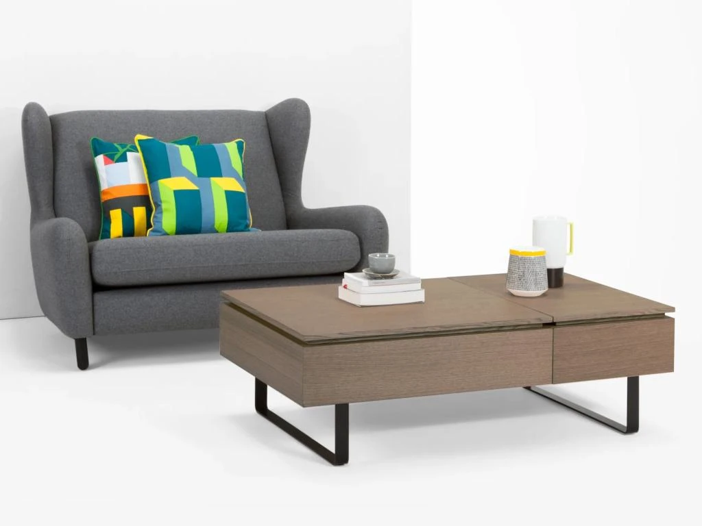 Table Basse Avec Plateau Relevable Et 1 Tiroir En MDF Et Métal - Naturel Foncé - DALAHO 16 Table Basse Avec Plateau Relevable Et 1 Tiroir En MDF Et Métal - Naturel Foncé - DALAHO – Image 14