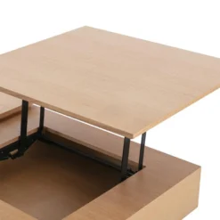 Table Basse Avec Plateau Relevable Et 1 Tiroir En MDF Et Métal - Naturel Clair - DALAHO 24 Table Basse Avec Plateau Relevable Et 1 Tiroir En MDF Et Métal - Naturel Clair - DALAHO -Pas Cher Mobiliora Magasin table basse 14437493