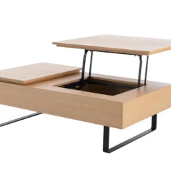 Table Basse Avec Plateau Relevable Et 1 Tiroir En MDF Et Métal - Naturel Clair - DALAHO 22 Table Basse Avec Plateau Relevable Et 1 Tiroir En MDF Et Métal - Naturel Clair - DALAHO -Pas Cher Mobiliora Magasin table basse 14437499