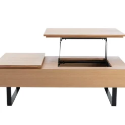 Table Basse Avec Plateau Relevable Et 1 Tiroir En MDF Et Métal - Naturel Clair - DALAHO 21 Table Basse Avec Plateau Relevable Et 1 Tiroir En MDF Et Métal - Naturel Clair - DALAHO -Pas Cher Mobiliora Magasin table basse 14437505