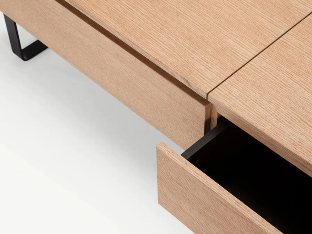 Table Basse Avec Plateau Relevable Et 1 Tiroir En MDF Et Métal - Naturel Clair - DALAHO 13 Table Basse Avec Plateau Relevable Et 1 Tiroir En MDF Et Métal - Naturel Clair - DALAHO – Image 11