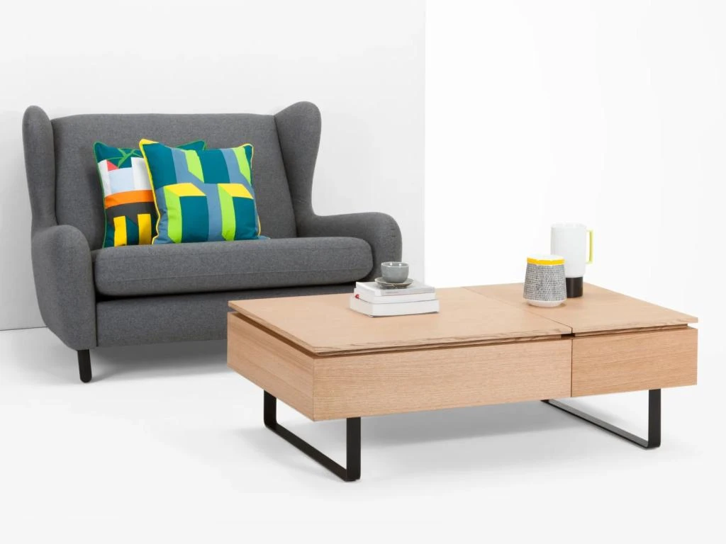 Table Basse Avec Plateau Relevable Et 1 Tiroir En MDF Et Métal - Naturel Clair - DALAHO 16 Table Basse Avec Plateau Relevable Et 1 Tiroir En MDF Et Métal - Naturel Clair - DALAHO – Image 14