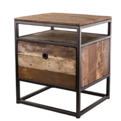 Table D'appoint Tiroir Teck Recyclé Acacia Acajou Métal Noir L47 8 Table D'appoint Tiroir Teck Recyclé Acacia Acajou Métal Noir L47 -Pas Cher Mobiliora Magasin table basse 14640645