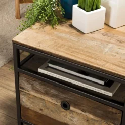 Table D'appoint Tiroir Teck Recyclé Acacia Acajou Métal Noir L47 9 Table D'appoint Tiroir Teck Recyclé Acacia Acajou Métal Noir L47 -Pas Cher Mobiliora Magasin table basse 14640647