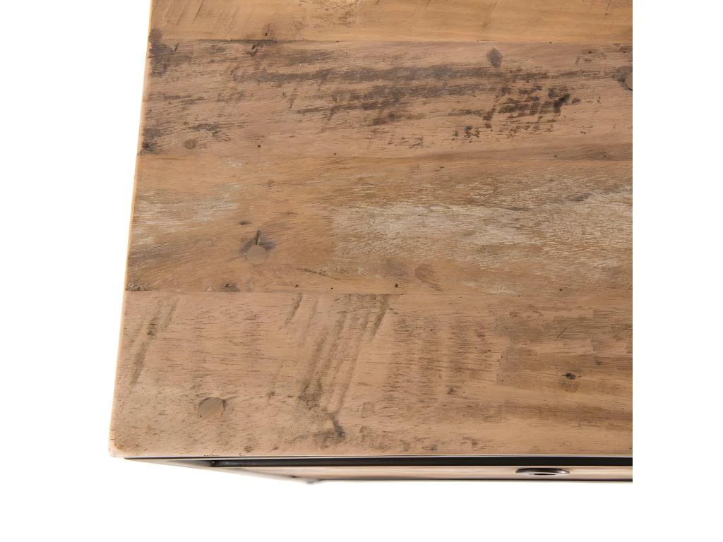 Table D'appoint Tiroir Teck Recyclé Acacia Acajou Métal Noir L47 7 Table D'appoint Tiroir Teck Recyclé Acacia Acajou Métal Noir L47 – Image 5