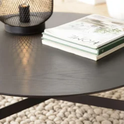 DALY - Table Basse Ronde Noire 78x78cm Piètement Métal -Pas Cher Mobiliora Magasin table basse 14654781