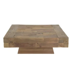 LEONCE - Table Basse Carrée Bois Massif Marron -Pas Cher Mobiliora Magasin table basse 14654839