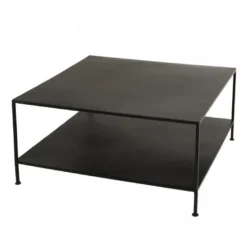 ROBIN - Table Basse Industrielle Carrée 80x80cm Métal Noir 8 ROBIN - Table Basse Industrielle Carrée 80x80cm Métal Noir -Pas Cher Mobiliora Magasin table basse 14655023