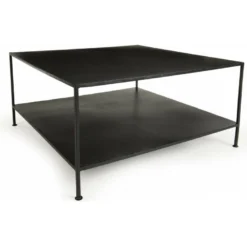 ROBIN - Table Basse Industrielle Carrée 80x80cm Métal Noir 10 ROBIN - Table Basse Industrielle Carrée 80x80cm Métal Noir -Pas Cher Mobiliora Magasin table basse 14655027