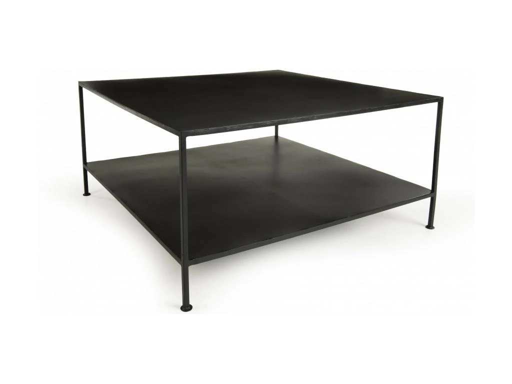 ROBIN - Table Basse Industrielle Carrée 80x80cm Métal Noir 6 ROBIN - Table Basse Industrielle Carrée 80x80cm Métal Noir – Image 4