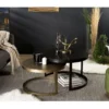 JONAS - Set De 2 Tables Gigognes Ceinturées Rondes Aluminium Noir Doré - Pieds Métal Demi-cercle 1 JONAS - Set De 2 Tables Gigognes Ceinturées Rondes Aluminium Noir Doré - Pieds Métal Demi-cercle -Pas Cher Mobiliora Magasin table basse 14655229