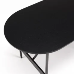 DALY - Table Basse Ovale Noire 70x35cm Piètement Métal -Pas Cher Mobiliora Magasin table basse 14655317