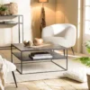 JONAS - Table Basse Double Plateau 80x80cm Aluminium Noir Pieds Métal 2 JONAS - Table Basse Double Plateau 80x80cm Aluminium Noir Pieds Métal -Pas Cher Mobiliora Magasin table basse 14655515