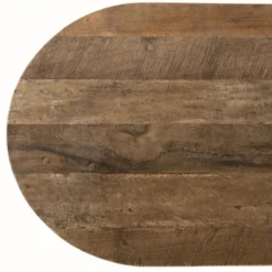 ALIDA - Table Basse Marron Ovale Teck Recyclé Pieds Métal -Pas Cher Mobiliora Magasin table basse 14655805