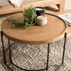 ALIDA - Set De 2 Tables Basses Ovale Et Ronde -Pas Cher Mobiliora Magasin table basse 14656021