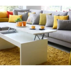 Table Basse à Plateau Relevable L102 X H43/54 Cm -Pas Cher Mobiliora Magasin table basse 14661927