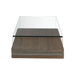 Table Basse Courbée En Verre Et Bois 2004 ANGEL CERDA -Pas Cher Mobiliora Magasin table basse 14720875