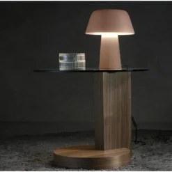 Table D'angle De Noyer Et Verre 2036 ANGEL CERDA -Pas Cher Mobiliora Magasin table basse 14721761