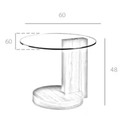 Table D'angle De Noyer Et Verre 2036 ANGEL CERDA -Pas Cher Mobiliora Magasin table basse 14721763